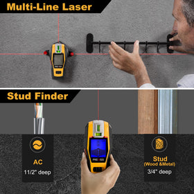 Prexiso rechargeable laser level with bubble vials for accurate alignment.