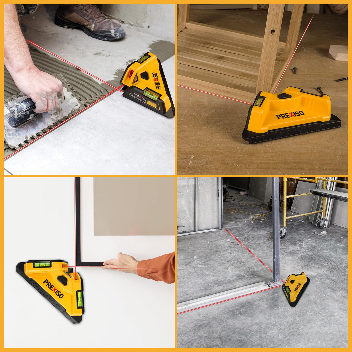 Prexiso Square Laser ideal for tile, flooring, and wall fixture projects