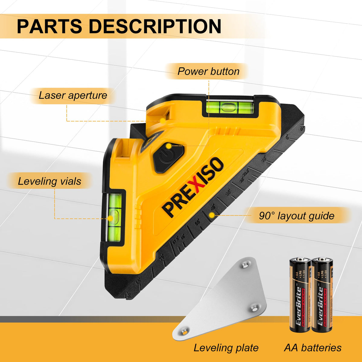Prexiso Square Laser wall panel stand supports stable placement for installations