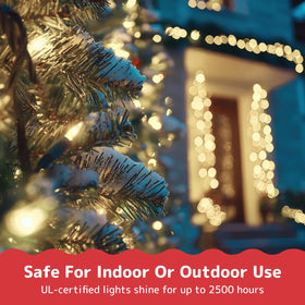 PREXTEX lights suit patios, trees, fences, and weddings with subtle green wire blending