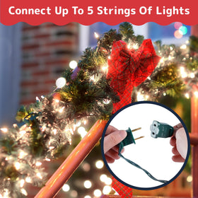 Coated wire and clear bulbs offer durable, weather-ready outdoor performance