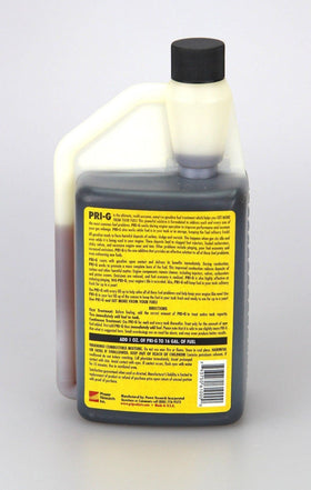 P.R.I Fuel Stabilizer 32oz pour showing easy dosing and cleaner engine start.