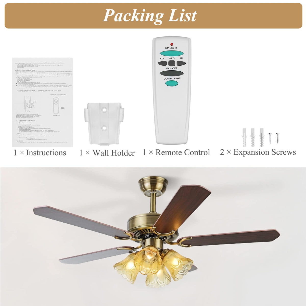 Prichor UC7078T remote packaging includes instructions