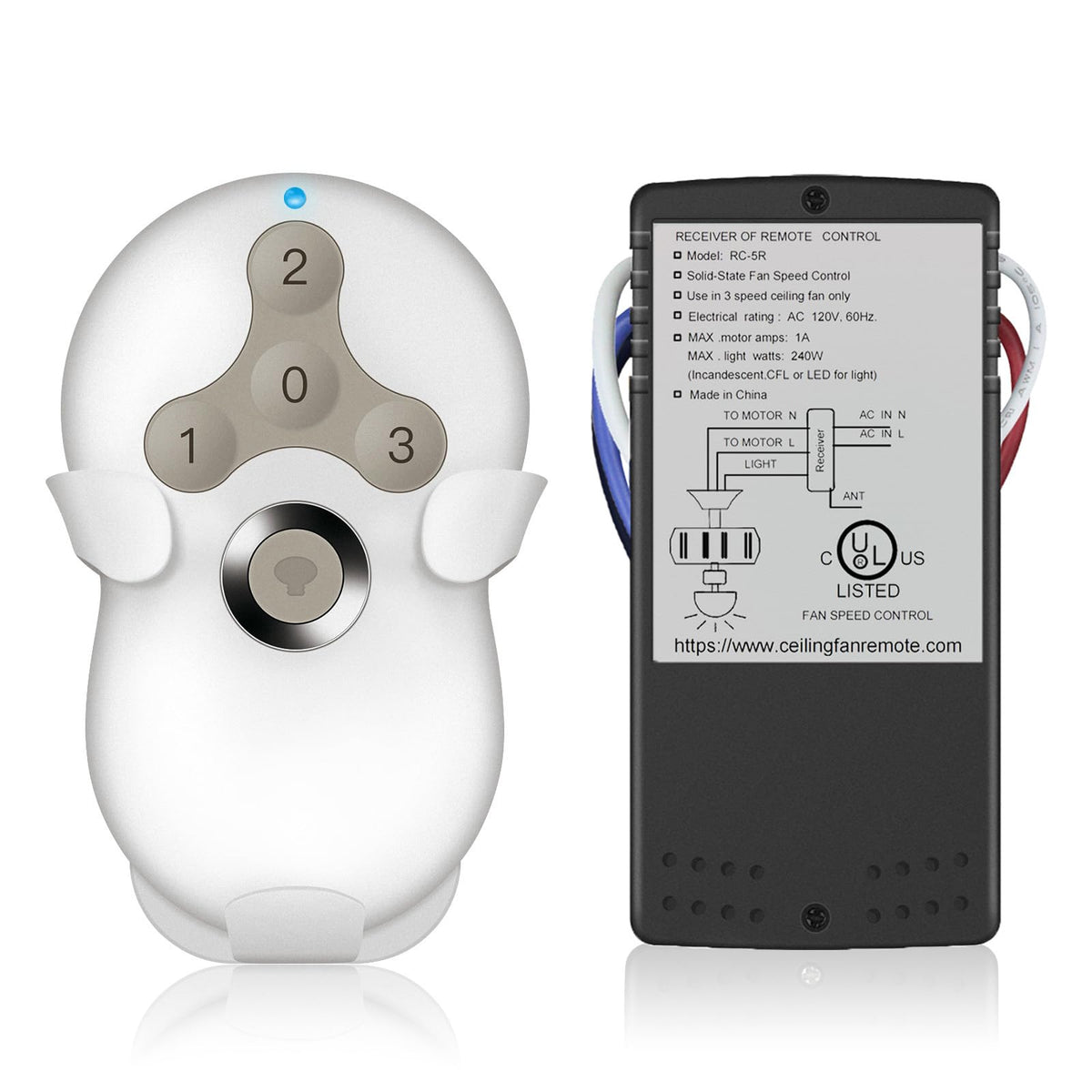 Prichor universal ceiling fan remote kit for easy light and speed control.