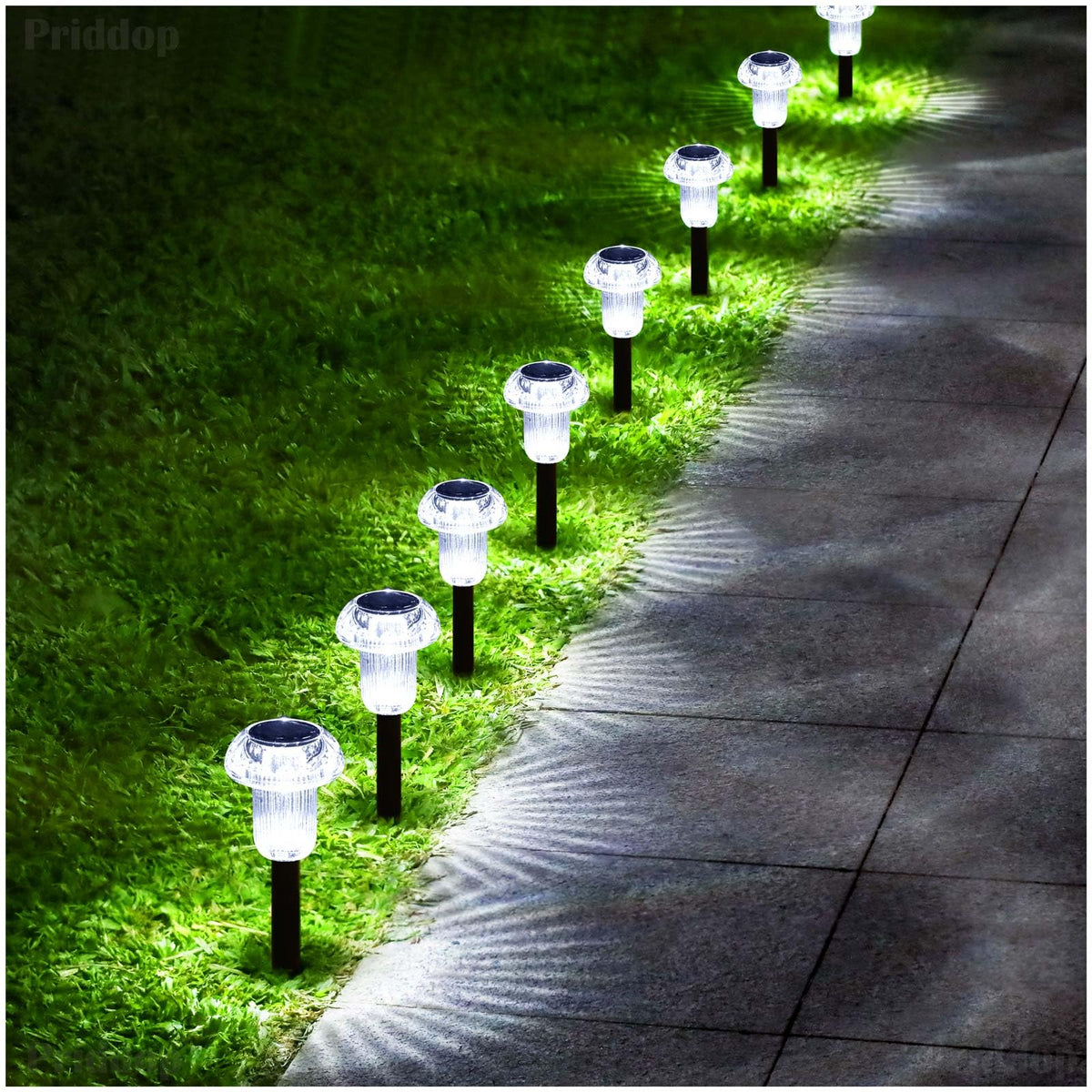 Priddop acrylic construction provides clear, durable outdoor lighting.