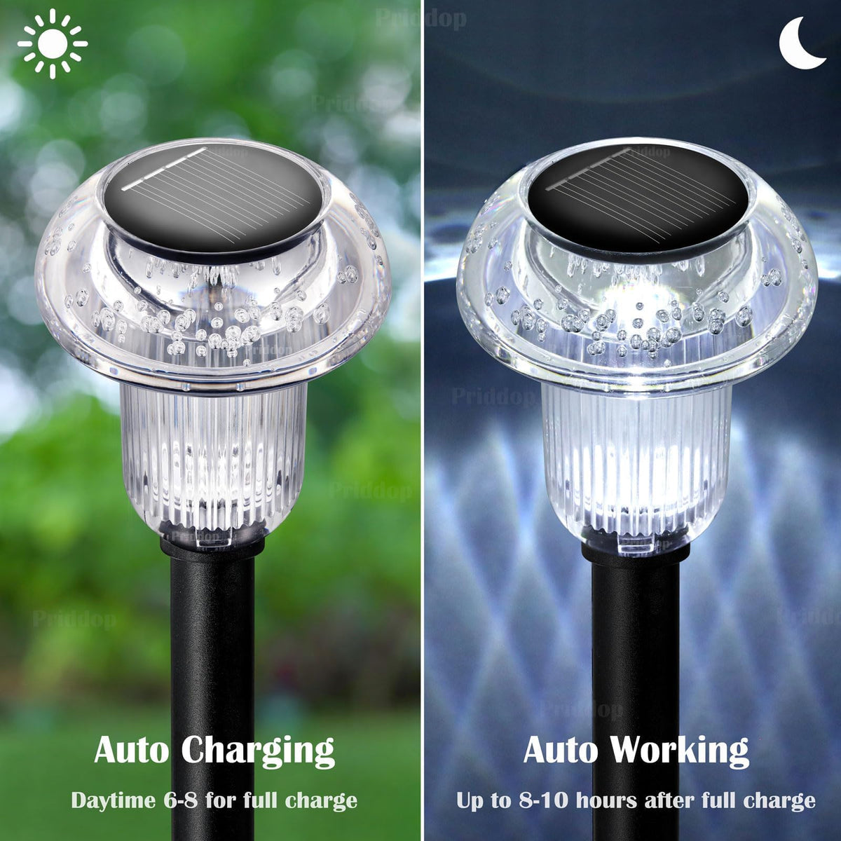 Priddop acrylic mushroom garden lights add whimsical charm to patios.