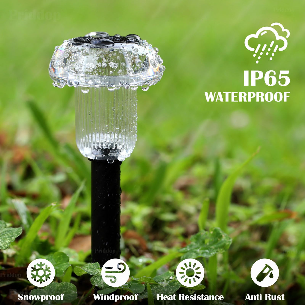 Priddop lights built with acrylic and ABS for durability.