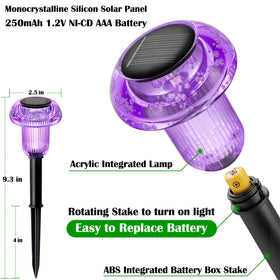 Priddop purple mushroom solar lamp adds ambient glow to a patio