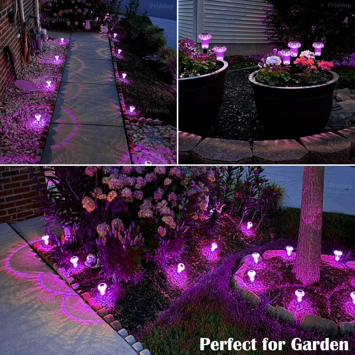 Priddop waterproof mushroom light withstands rain for yard decoration