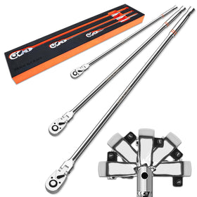 PRIDE&CRAFT 1/4-inch extralong ratchet with flex head for hard-to-reach bolts