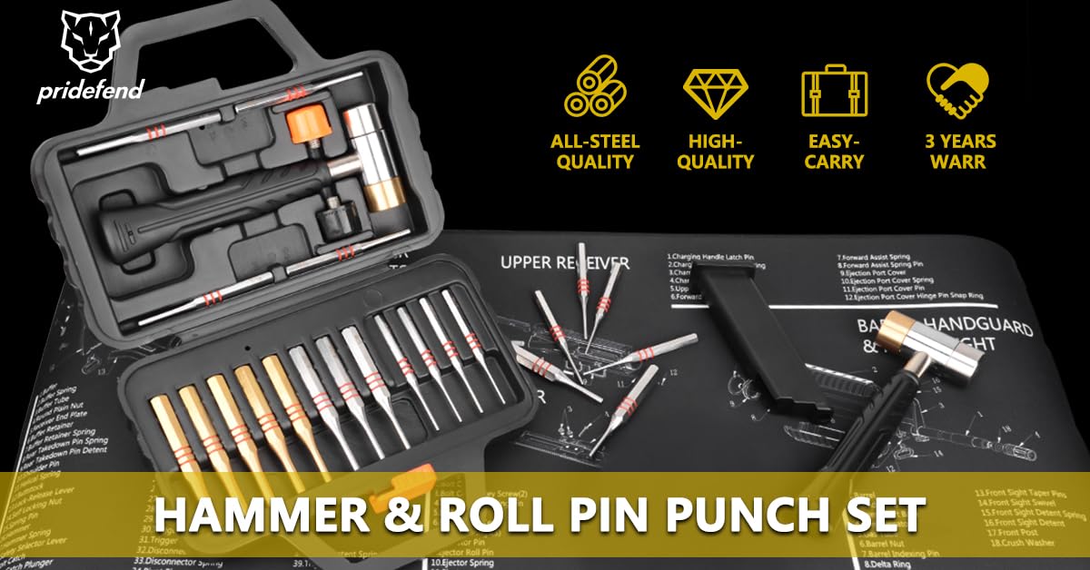 Pridefend punch set contents organized in a portable case