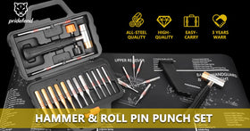 Pridefend punch set contents organized in a portable case