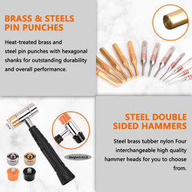 Pridefend steel flat-tip punches for sturdy metalwork punching
