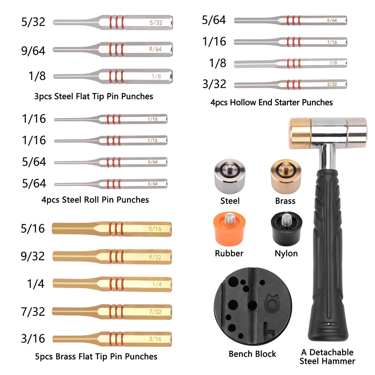 Pridefend steel roll-pin punches enable quick, accurate pin alignment