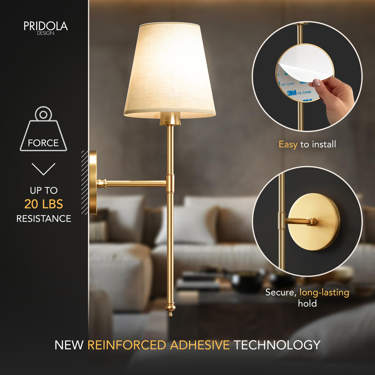 PRIDOLA bulb 5200mAh battery delivers bright, adjustable light up to 630 lumens.