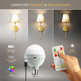 PRIDOLA remote control allows adjusting brightness and warmth from across the room.