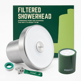 PRIMALS Filtered Shower Head delivers strong, luxurious spray for a refreshing shower