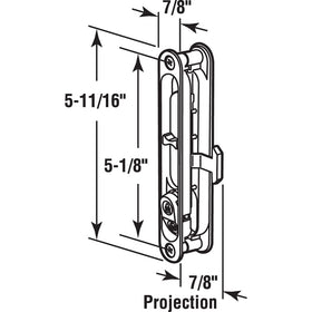 Prime-Line A-202 diecast black flush latch rear view showing automatic locking action.