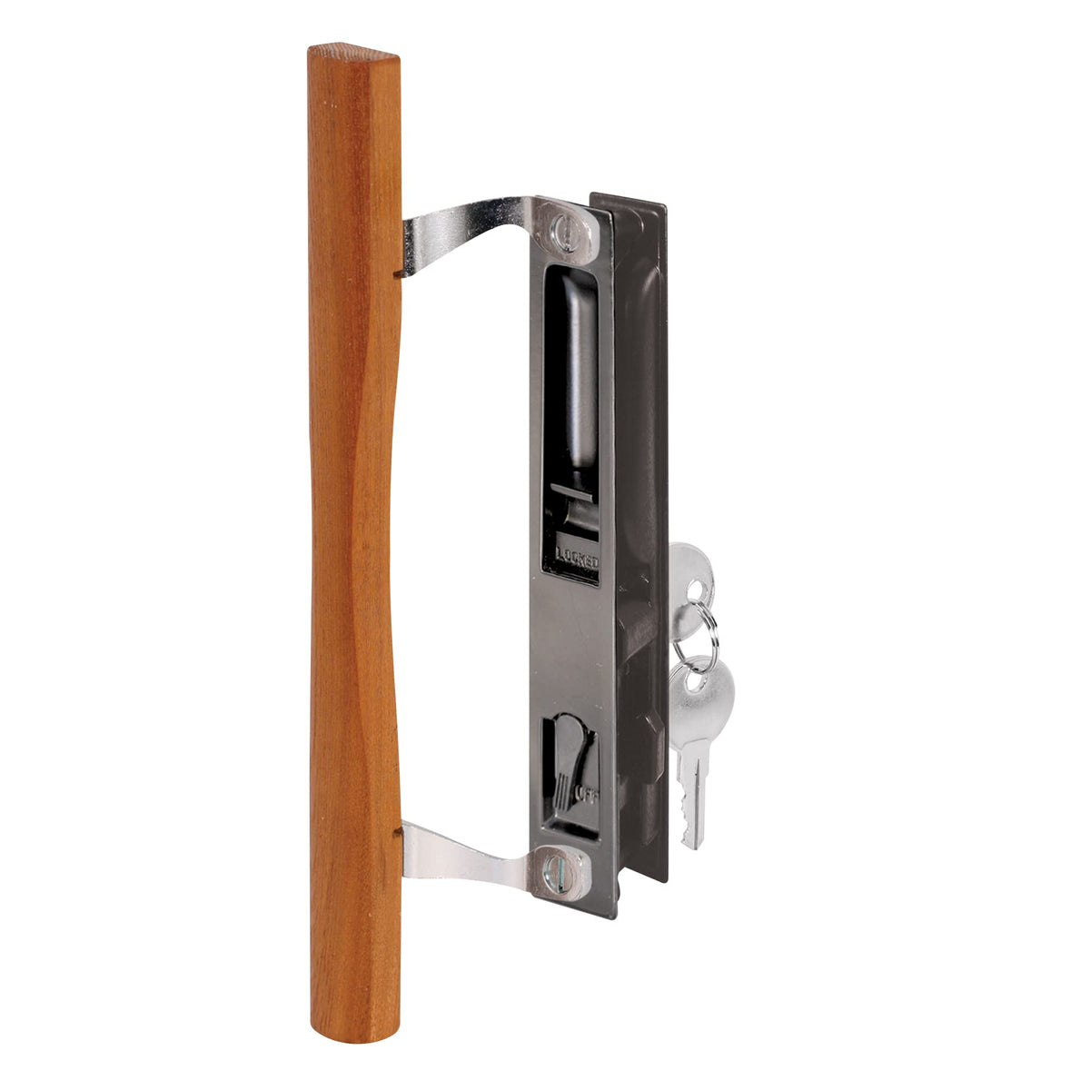 Prime-Line C 1032 exterior keyed pull for secure sliding door access.