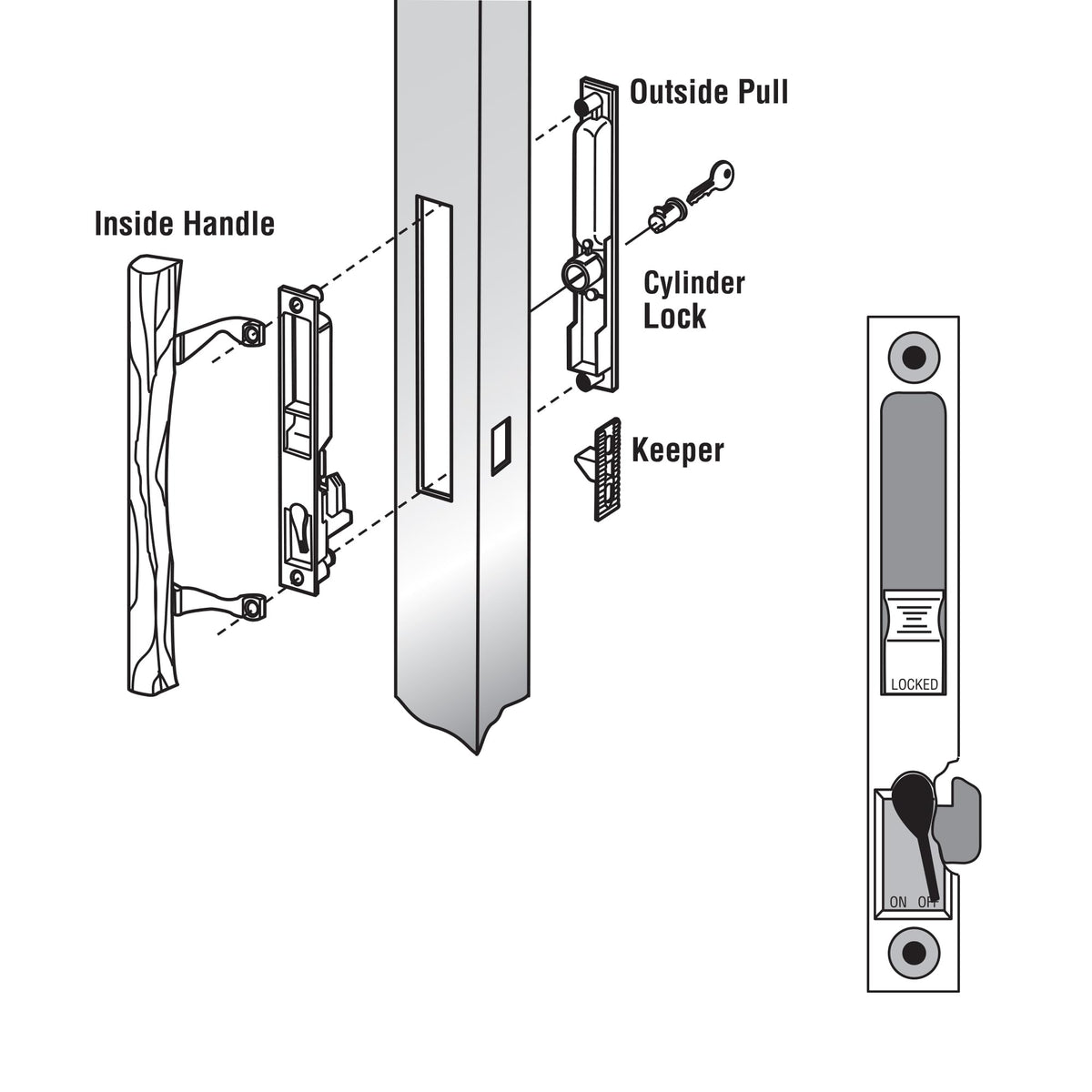 Prime-Line C 1032 flush mount hook-style handle blends with decor.