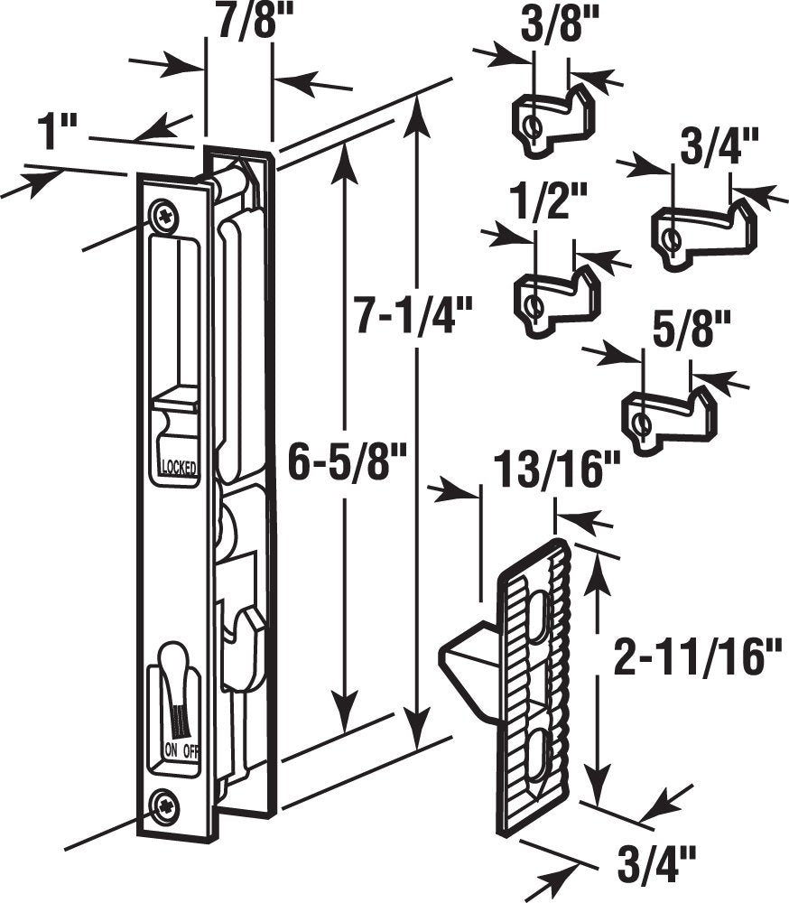 Prime-Line C 1033 night lock inside feature provides secure indoor locking.