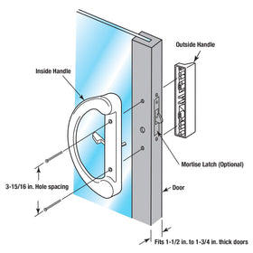 PRIME-LINE C1225 exterior pull detail notes non-keyed design for quick upgrade.