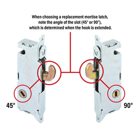 Prime-Line E 2199 lock showing 45-degree keyway when extended.