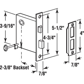 Prime-Line E 2294 latch and strike ensure easy replacement on vintage doors.