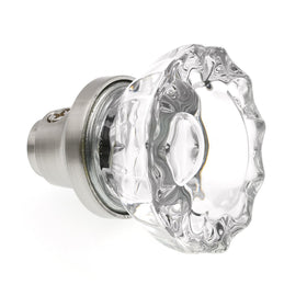 Interior door replacement knob in vintage fluted glass design.