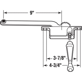 Prime-Line H 3520 nine-inch arm for smooth, long-throw operation
