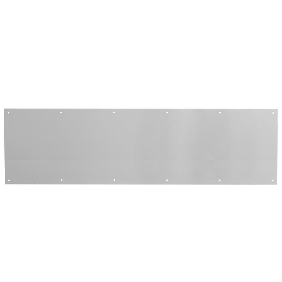Prime-Line J 4620 kick plate in satin aluminum guards door edges from scuffs.