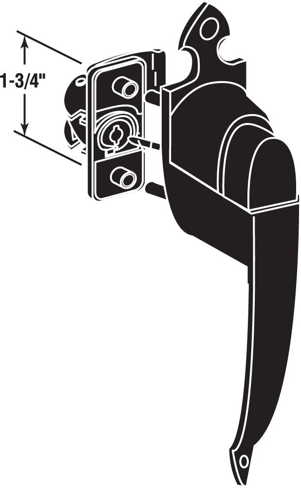 Prime-Line K 5079 latch assembly with keeper highlights sturdy mounting for screen doors.