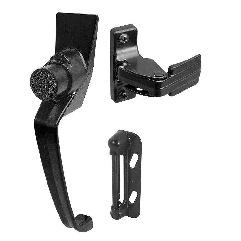 Prime-Line K 5082 push button latch on outswing door enables easy one-handed operation