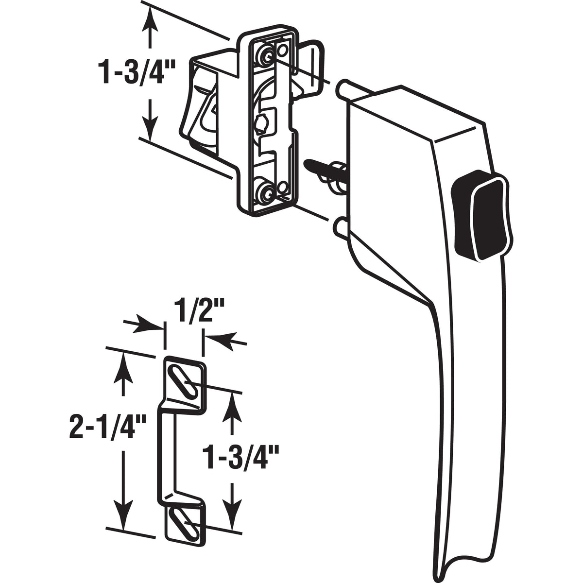 Prime-Line K 5145 outside handle for left or right-handed doors
