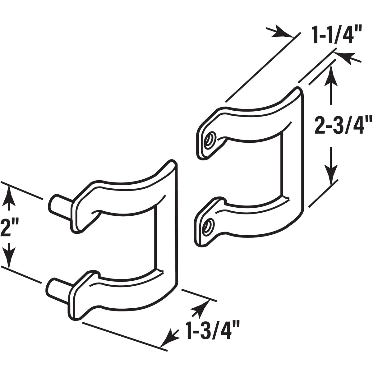 Prime-Line M-6158 diecast chrome handle set for durable tub door repair.