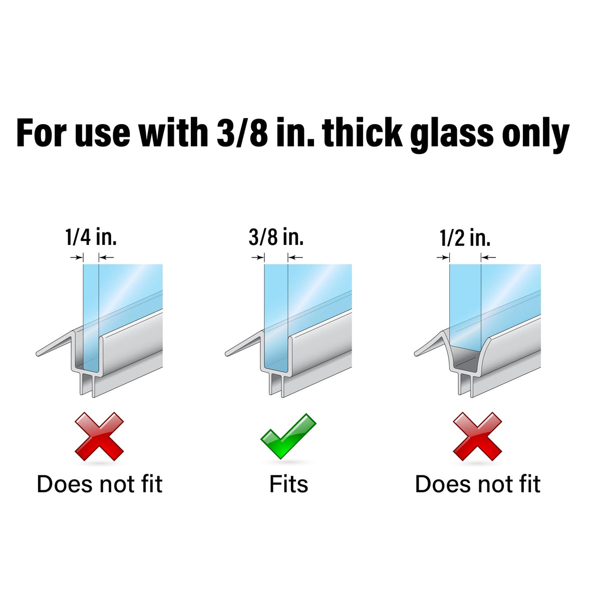 Prime-Line M-6258 slip-on fit, no adhesive required, easy replacement for worn shower seals