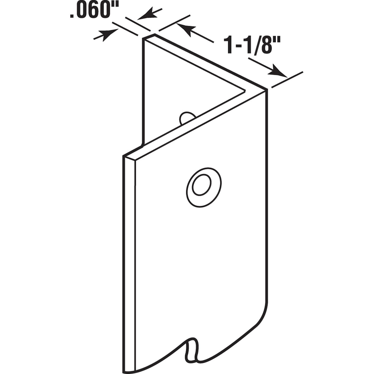 Prime-Line MP9130 corner shield close-up shows durable vinyl edge protection