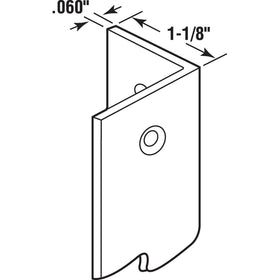Prime-Line MP9130 corner shield close-up shows durable vinyl edge protection