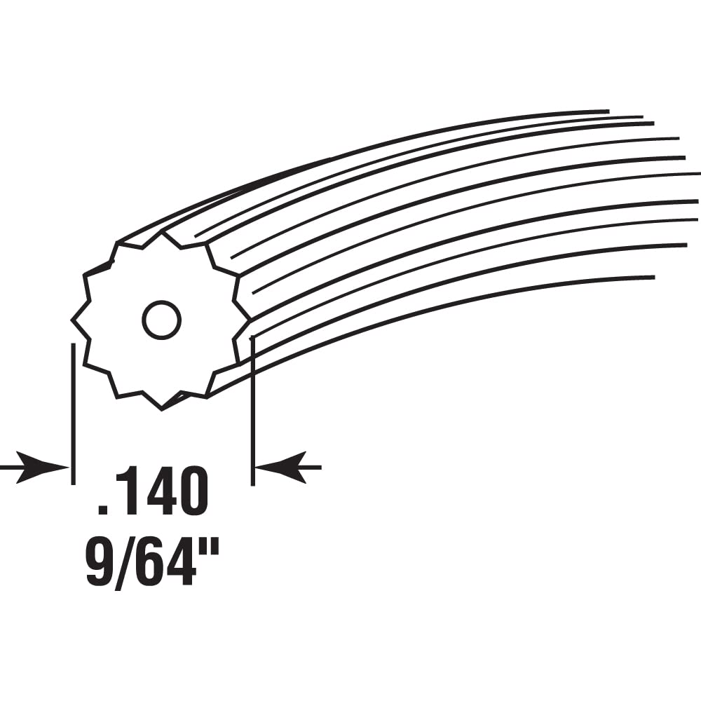 Cross-section of Prime-Line P7563 spline shows hollow core and serrations.