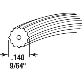 Cross-section of Prime-Line P7563 spline shows hollow core and serrations.