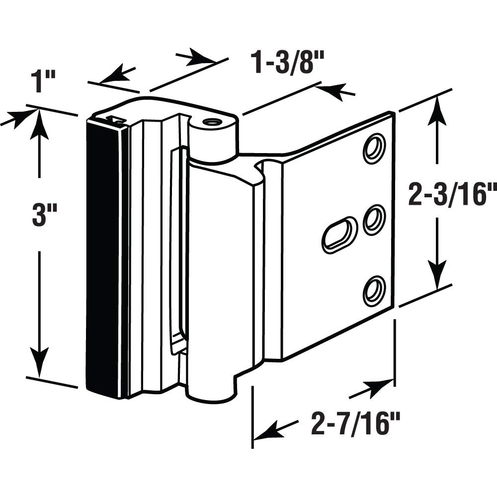 Prime-Line U 11126 close-up of 3-inch hardened screws for secure anchoring