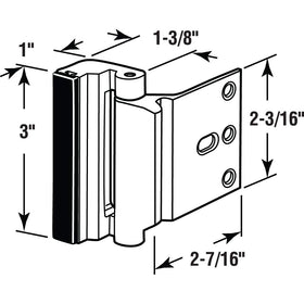 Prime-Line U 11126 close-up of 3-inch hardened screws for secure anchoring