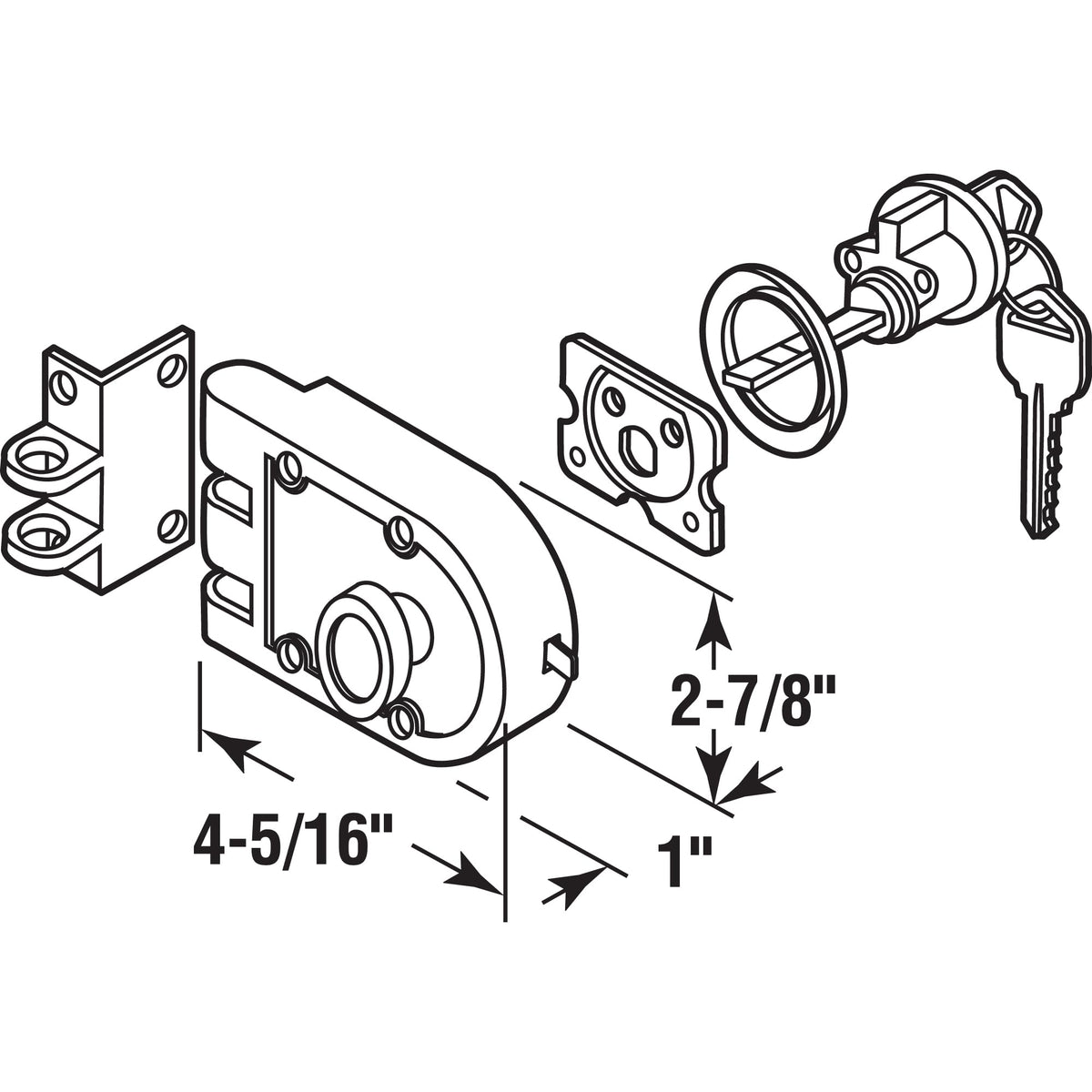 Prime-Line U 9970 cross-bolt design enhances door frame resistance during use