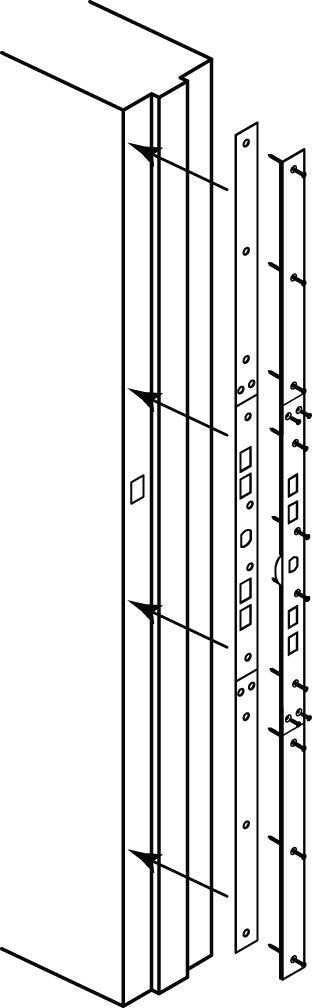 Prime-Line U11026 latch plate with deadbolt knockouts supports flexible knob-to-lock spacing