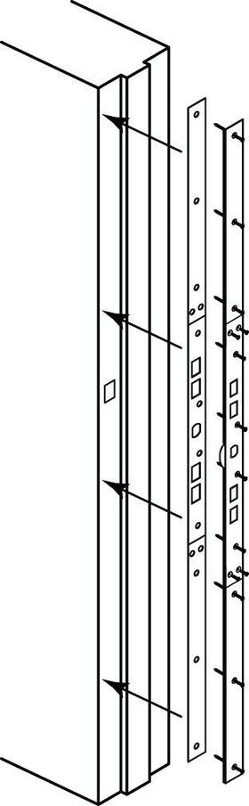Prime-Line U11026 latch plate with deadbolt knockouts supports flexible knob-to-lock spacing