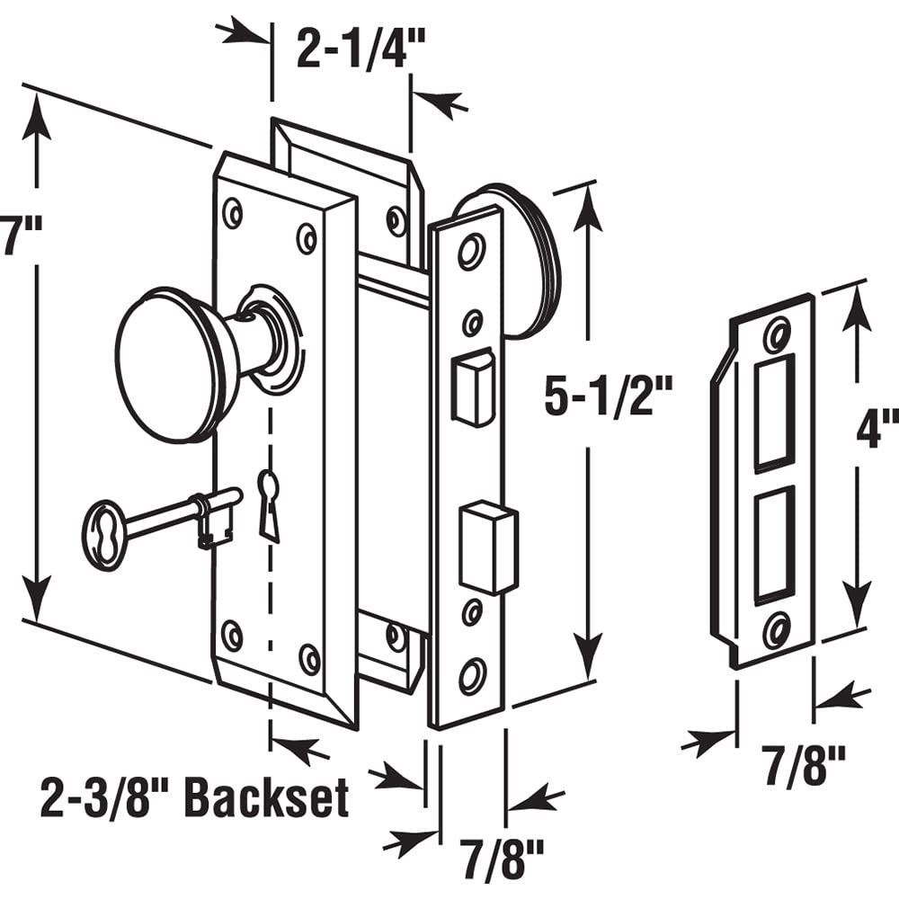 Prime-Line E 2330 installation guide illustrating steps for mortise setup.