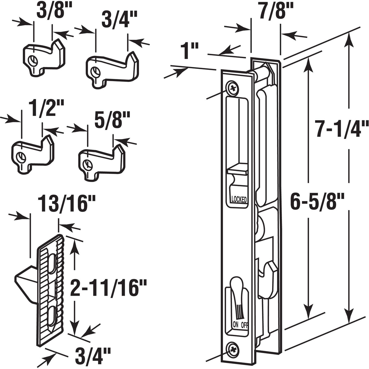 Prime-Line MP1043 installation kit with fasteners for easy mounting