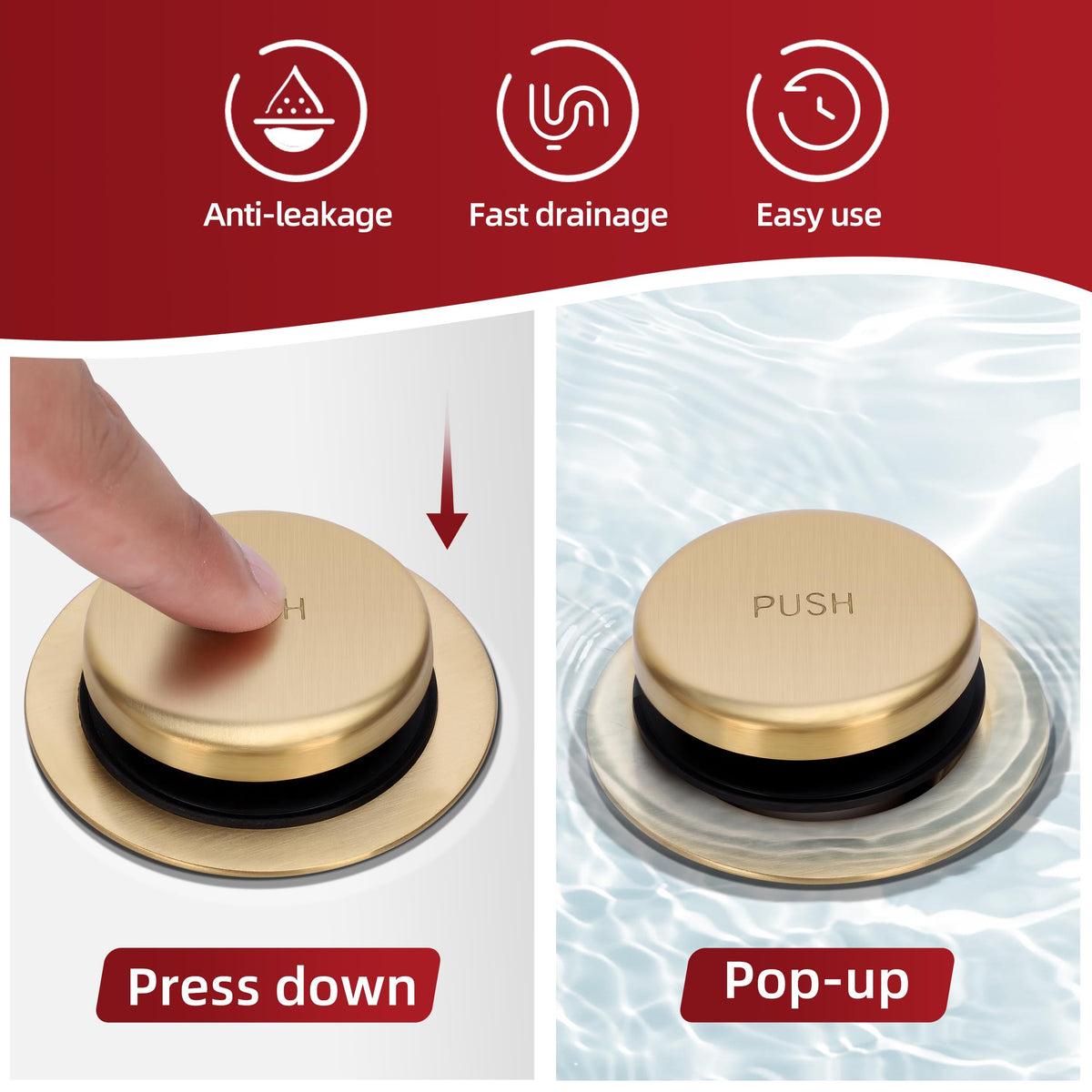 PRIMSOPH brushed gold finish adds a premium, corrosion-resistant touch.