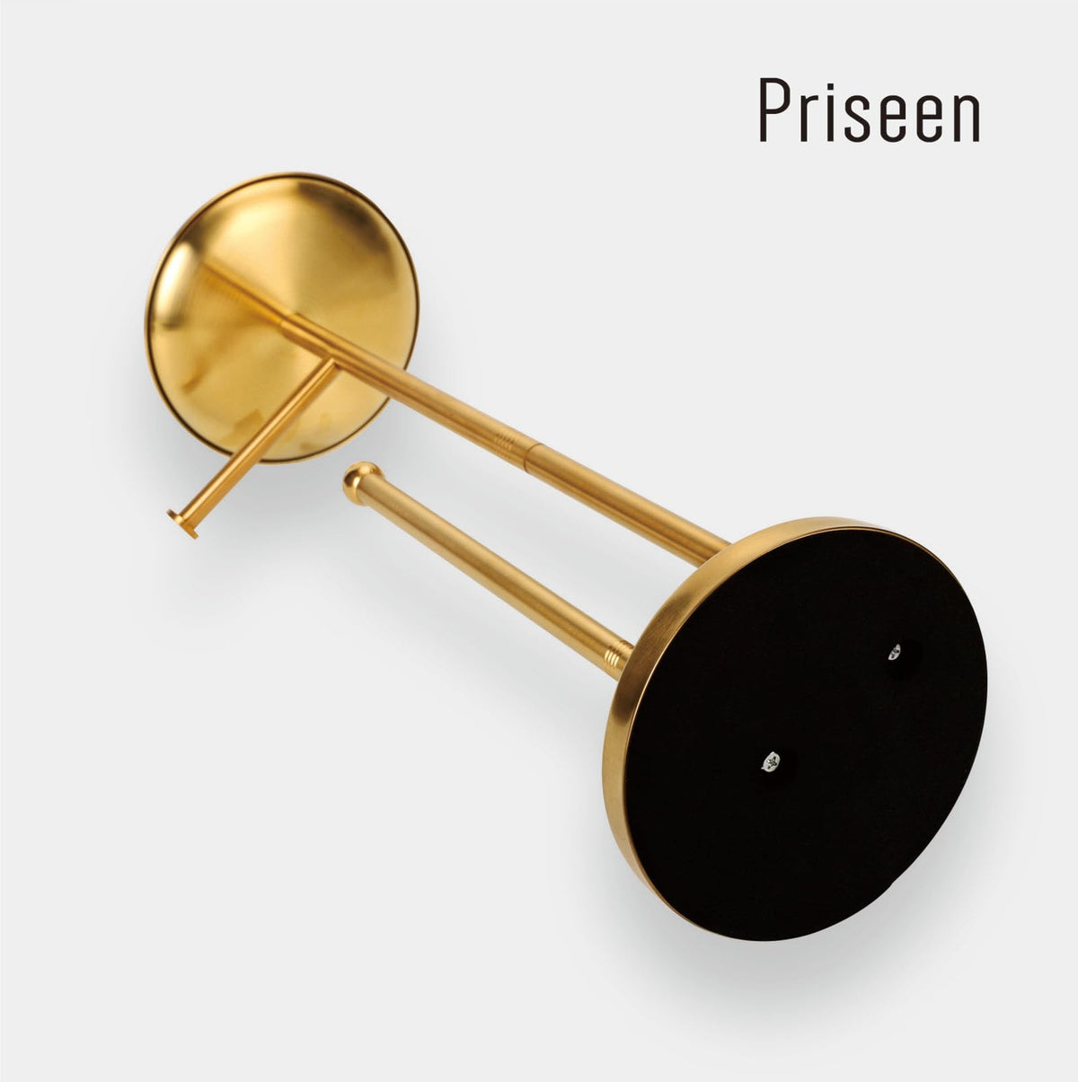 Priseen gold toilet paper holder stand freestanding design for flexible placement.