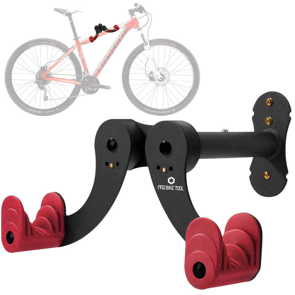 PRO BIKE TOOL bike wall mount provides secure indoor storage for a single bike.